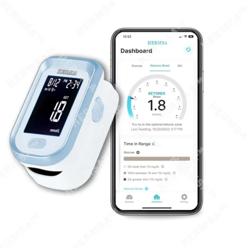 Hermsa™ Precision Noninvasive Bluetooth Blood Glucose and Ketone Testing Medical Device - Image 10