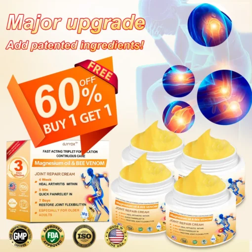 ✅Official Store: GJYYDX™ Bee-Venom Pain-Relief Bone Healing Cream👨‍⚕️Orthopaedic Association(AAOS) Approved (Reducing joint swelling, pain, stiffness, redness, warmth, soreness, and joint fatigue)